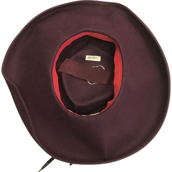 Vintage Joe Bill Miller Fashionable Hat Womens Purple Ruffled Flower Feathers main image 4